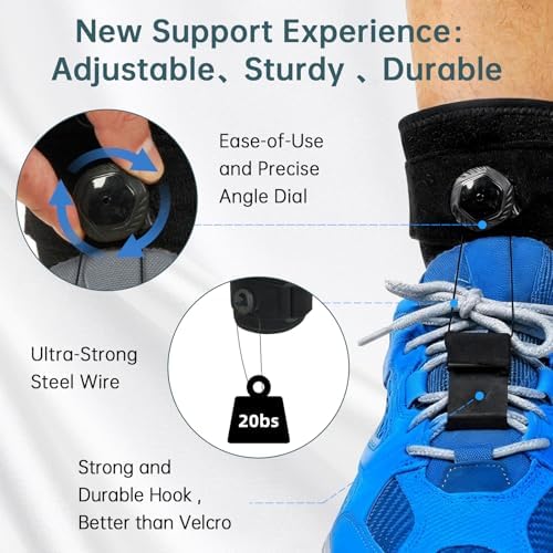 AFO Foot Drop Brace to Wear with Shoes, Adjustable Foot Brace for Men and Women