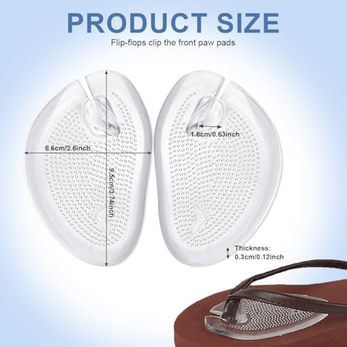3Pairs Soft Silicone Flip Gel Cushions Pad Toe Protectors for Thong Sandal Flip Flop Gel Inserts Guards Insoles Shoes Grip Pads (Style 1)