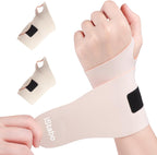 2 Pack Wrist Brace Support for Carpal Tunnel Pain Relief, Ultra Thin Elastic for Tear, Ulnar Wrist wraps Repetitive Wrist Use Injury, Fit Left or Right Hand, Small and Medium Hands Sizes