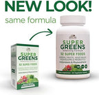 Country Farms Super Greens Vegicaps, 32 Super Foods, Whole Food Supplement, Greens, Fruit, Vegetables, Mushrooms & Probiotics, Rich in Antioxidants & Phytonutrients, 60 Count, 30 Servings