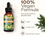 NATURTREU Vegan Vitamin D3 K2 Liquid Drops with MCT Oil for Adults (240 Servings) - Liquid Vitamin D K2 MK7 - All Natural, Non-GMO & Dr Formulated with 3X More Absorption - Third-Party Tested