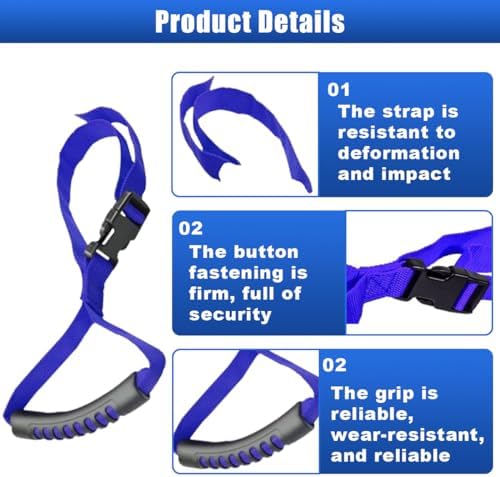 Car Grab Handle, Adjustable Standing Aid Safety Handle, Portable Vehicle Nylon Grip Handle for Elderly Disabled, Vehicle Support Grab Bar Mobility Assist Device for Car Truck Van (Blue, 1PC)