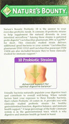 Nature's Bounty Ultra Strength Probiotic 10, 140 Capsules