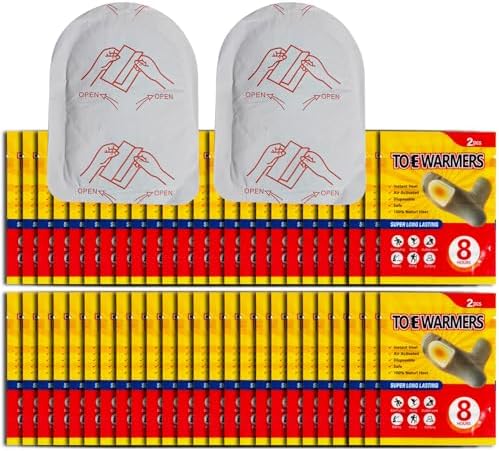Toe Warmers, Lasts 8hrs, Heats Fast, 2-3 Min Activation, Heated Warmers for Toes, Unisex; for Camping, Hiking, Skating, Skiing, Hunting, Fishing, Blizzards, Cold Winter or Summer Nights
