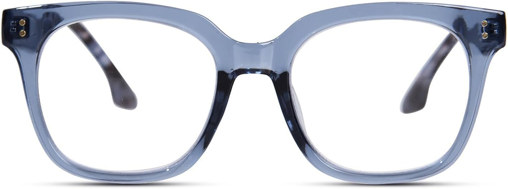 Oversized Reading Glasses for Women Men Large Square Frame Readers Trendy Eyeglasses with Spring Hinges