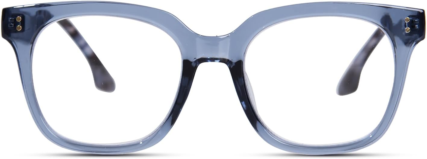 Oversized Reading Glasses for Women Men Large Square Frame Readers Trendy Eyeglasses with Spring Hinges