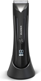 VINATO Electric Body Hair Trimmer - Manscape Ball Trimmer, Groin Hair Trimmer for Men, Waterproof Ball Shaver, USB Recharge Dock Replaceable Ceramic Blade, Male Hygiene Razor, 90 Mins Battery Life