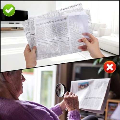 DOITOOL Large Magnifying Sheet for Reading, 3X Full A4 Page Magnifier (11.7" x 8.2"), Flat Fresnel Lens Book Magnifiers for Seniors, Optical Aid for Small Print & Aging Eyes