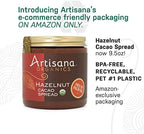 Artisana Organics Hazelnut Cacao Spread, 9.5 oz | USDA Organic, No Palm Oil, Sweetened with Coconut Sugar