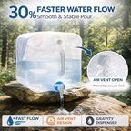 Collapsible Water Container Jug, 2×5.3 Gallon BPA Free Water Storage Carrier with Spigot, for Camping Backpacking Hiking Outdoors & Emergency, Food-grade Foldable Portable Survival Gear