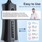 MOCEL Water Dental Flosser OLED Display Cordless Teeth Cleaning MOCEL 5 Modes Oral Irrigator 300ML Portable and USB C Rechargeable IPX7 Waterproof Floss Teeth Pick (Black)