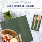 Premium 3-Ply Napkins 50-Count - Compostable 16x16 inch Disposable Green Dinner Napkins for Weddings, Parties & Events - Elegant Eco-Friendly Collection