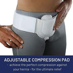 Inguinal Hernia Belt for Men,Adjustable Medical Hernia Guard Left or Right Side Waist Strap Inguinal Hernia Support for Men with Removable Compression Pads,Black