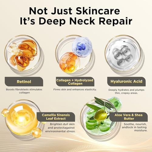 Firming Neck Cream for tightening and firming,Retinol,Collagen & Hyaluronic Acid Cream-Anti-Aging Face Moisturizer for Face,Wrinkle Smoother for Women & Men, 1.76 Fl Oz-260320