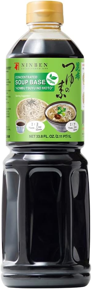 [NINBEN] Kombu Tsuyu | Vegan Japanese Hokkaido Kelp 3 times Concentrated Soup Base | No Preservatives | Product of Japan (33.8 Fl oz/1000ml)