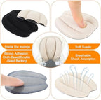 4Pairs Tongue Pads for Shoes, Non Slip Shoe Tongue Pads, Shoe Size Reducer Inserts Tongues Pad for Shoes Too Big Men Women(Black, Beige)