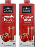 Tuscanini Premium Italian Tomato Juice 33.8oz (2 pack) | Not From Concentrate | Low Sodium Tomato Juice | Resealable Cap | Non GMO Verified | Kosher