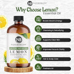 NaturoBliss 100% Pure Lemon Essential Oil Therapeutic Grade Premium Quality (4 fl. oz) with Glass Dropper, Perfect for Aromatherapy