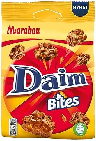 Marabou Daim Bites (2 x 145g) - Milk chocolate with almond brittle and cornflakes