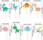 Ercadio 32 Pack Cartoon Dinosaur Cupcake Toppers Cute Dinosaur Baby Cupcake Picks Dinosaur's Theme Baby Shower Kids Birthday Party Cake Decorations Supplies