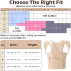 Posture Corrector for Women & Men, Full Back Brace Support with Adjustable Shoulder Straightener, Lower & Upper Back Pain Relief - Scoliosis, Hunchback, Spine Corrector (Beige, Medium)