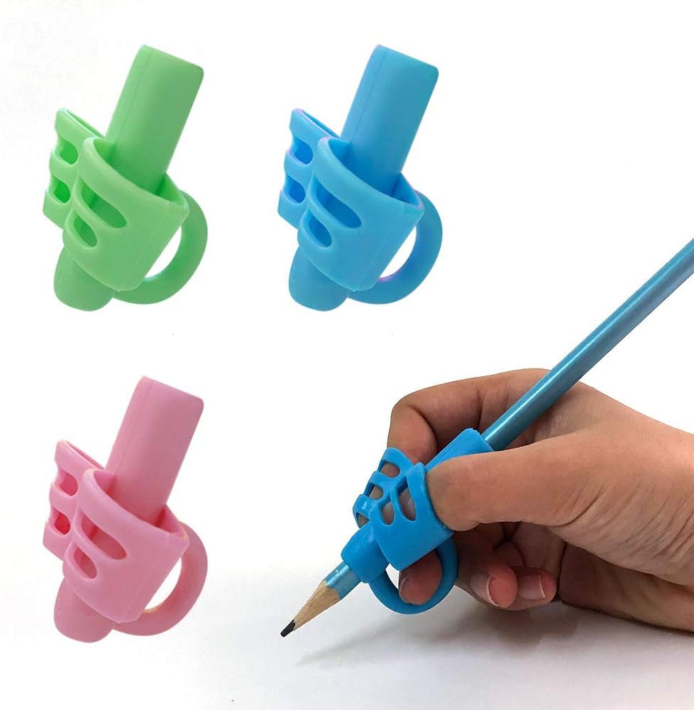 KOABBIT - Pencil Grips/Holder for Kids Handwriting, Toddlers/Preschool 2-4 Year learning to Write, Writing aid Grip for Children's Training Pencils, 3 PACK