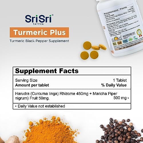 Turmeric Plus Joint Support Supplement – Turmeric Curcumin with Black Pepper for Digestion and Immune Support – Non-GMO, Organic Turmeric for Inflammatory Response, 500mg (60 Tabs)