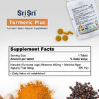 Turmeric Plus Joint Support Supplement – Turmeric Curcumin with Black Pepper for Digestion and Immune Support – Non-GMO, Organic Turmeric for Inflammatory Response, 500mg (60 Tabs)