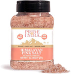 Pride Of India - Dark Himalayan Pink Salt - Enriched w/ 84+ Natural Minerals, Medium Grind 2-3mm - 1 Pound (16 oz) Dual Sifting Jar - Great for Grinders & Direct Use - Best for Kitchens & Restaurants