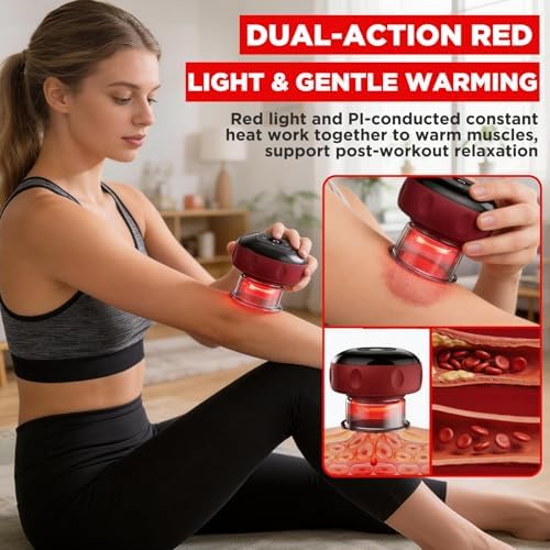 Smart Cupping Massager Device, 12-Level Dynamic Cupping Kit for Relaxing Massage Care, Electric Cupping Set for Muscle Relaxation, Adjustable Suction & Heat