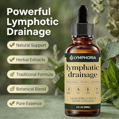 Lymphoria Lymphatic Drainage Drops, Lymphatic System Support, Immune System, Natural Herbal Blends, Vegan & Non-GMO(60ML/2FL.OZ)