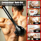 Back Shaver for Men, Rechargeable Electric Back Shaver with Long Handle, Waterproof Full Body Hair Trimmer&Groomer Kit with Replaceable Shaving Heads