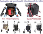 3 Wheel rollator Storage Bag,Bag for 3 Wheel Walker,Pouch Bag for 3 Wheeled Rollator Walker, 3-Wheel Walker Bag,Tote Bag with Snaps,3 Wheel rollator Universal Replacement Part.(1Ea,Black)