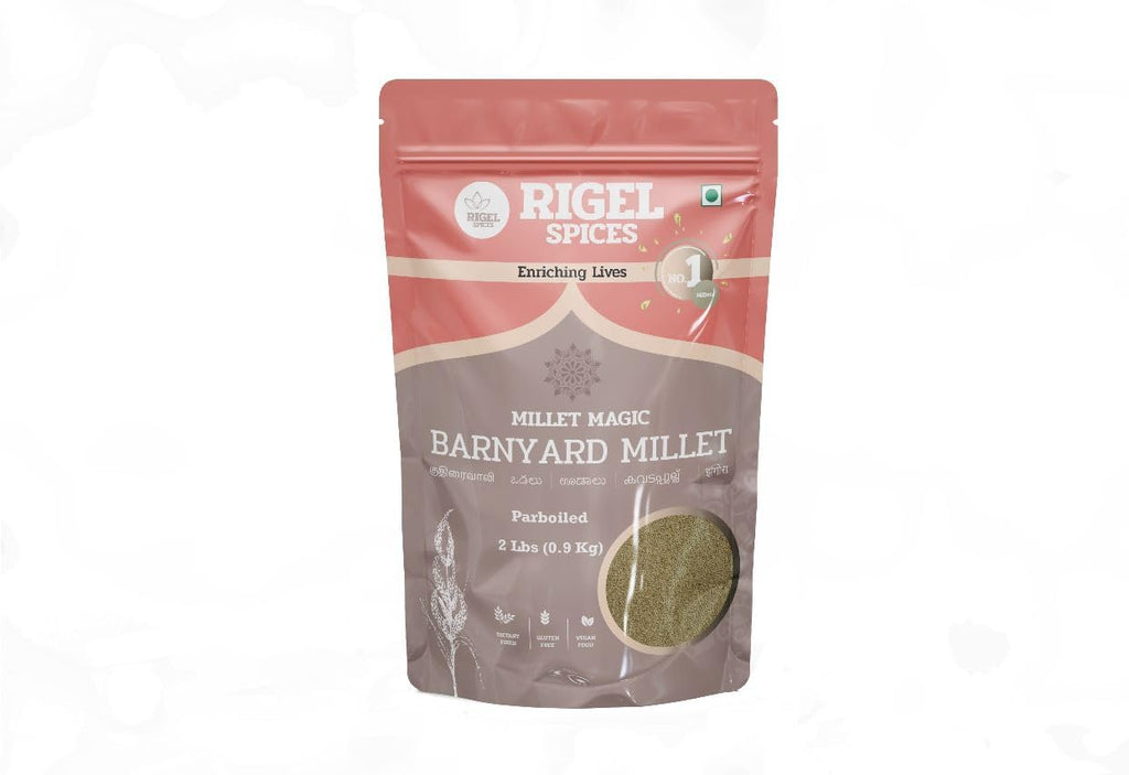 Rigel Spices Barnyard Millet | 2lbs resealable pack | Kuthiraivali | Non GMO | Gluten Free | Rich in fiber