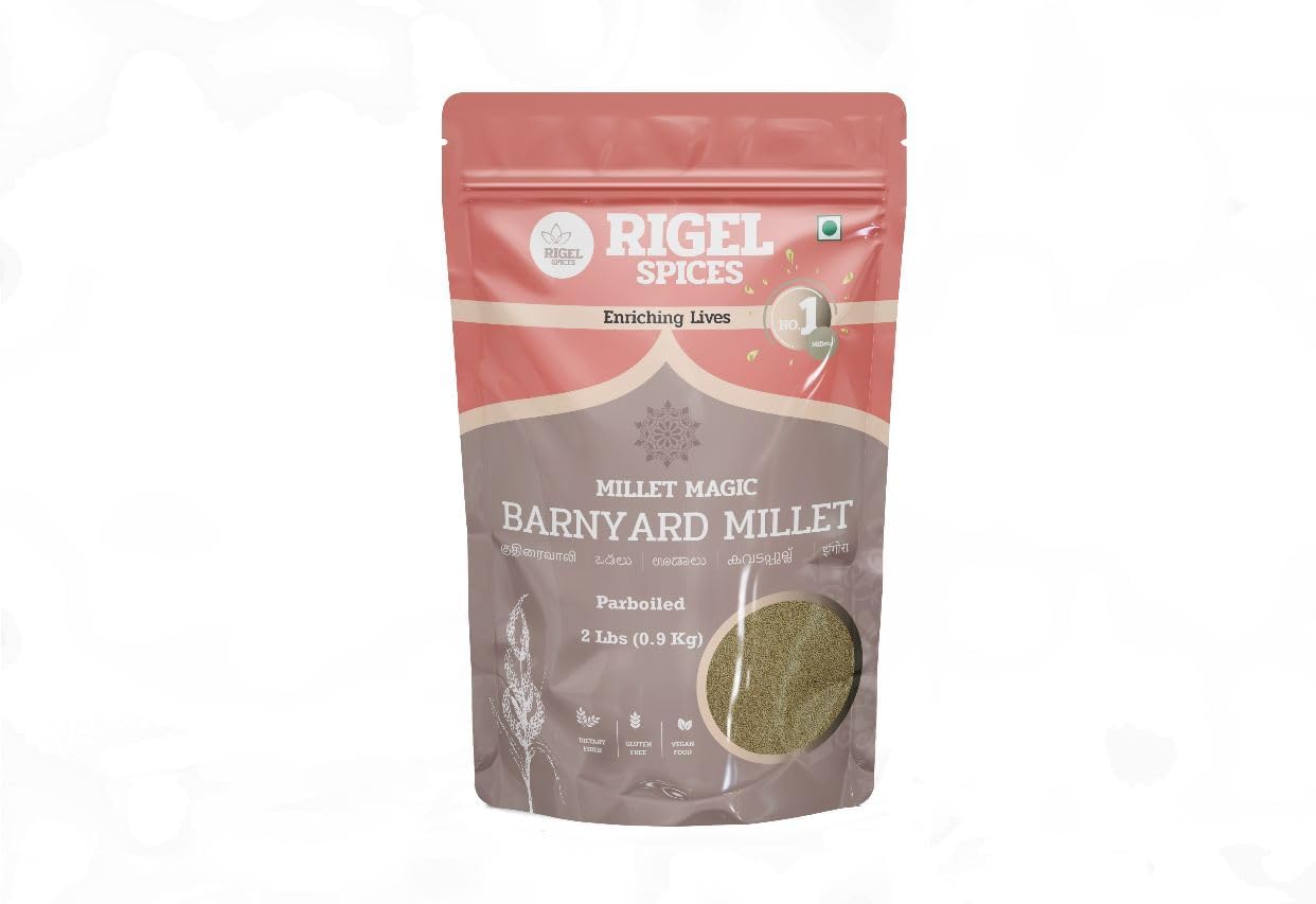 Rigel Spices Barnyard Millet | 2lbs resealable pack | Kuthiraivali | Non GMO | Gluten Free | Rich in fiber