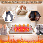 Heated Floor Mat - Foot Warmer Under Desk, 15.7x19.7in Heated Feet Rest for Home Office Desk, Winter 110V Electric Heating Pad with 3 Timers & 10 Adjustable Temperature