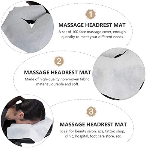 100pcs Body Pillow Cover Disposable Massage Face Cover for Fitted Non-woven Fabric Round Washcloth White