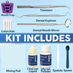 Zinc Oxide Eugenol Dental Cement Tooth Repair kit for Broken Teeth, Temporary Filling for Crowns, Tooth Filler, Cavity Filler for Teeth