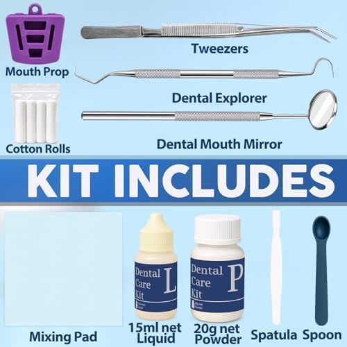 Zinc Oxide Eugenol Dental Cement Tooth Repair kit for Broken Teeth, Temporary Filling for Crowns, Tooth Filler, Cavity Filler for Teeth