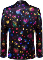 Hi-Tie Stylish Men Suit Jacket Blazer Shawl Lapel One Button Slim Fit Long Sleeve Jacket Tuxedo Party Dinner