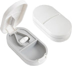 1 Pack Pill Cutter Travel Portable Tablet Cutter with Blade and Storage Compartment，Pill Box Organiser, Small or Large Pills Cut in Half Quarter for Pills Tablets (White)