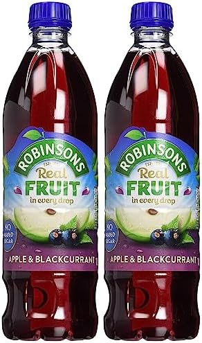 Robinsons Apple & Blackcurrant No Sugar Added 1L (Pack of 2)