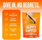 SkinnyDipped Dark Chocolate Salted Caramel Cashews, Healthy Snack, Plant Protein, Gluten Free, 3.5 oz Resealable Bags, Pack of 1