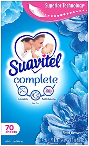 Suavitel Complete Fabric Softener Dryer Sheets, Field Flowers – 70 count