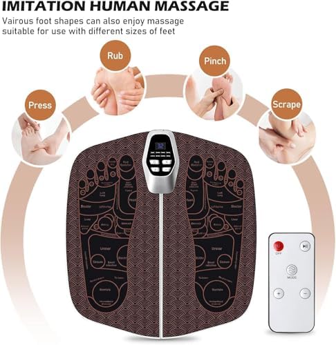 Foot Massager Mat, Portable Muscle Stimulation Foot Pad for Soothing Comfort, Daily Relaxation & Effective Pain Relief (deep Brown)