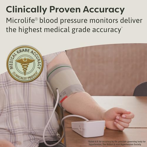 Microlife BPM2 Automatic Digital Upper Arm Blood Pressure Monitor, Wide-Range Cuff Fits Most (Medium – Large up to 16.5 in), Stores 60 Results