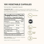 Solgar Ester-C Plus 500 mg Vitamin C (Ascorbate Complex), 100 Vegetable Capsules - Gentle & Non Acidic - Antioxidant & Immune Support - Non GMO, Vegan, Gluten-Free, Kosher - 100 Servings