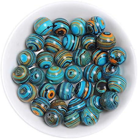 10MM Handmade Blue Malachite Beads for Jewelry Making Rainbow Beads for Bracelets Necklaces Round Loose Beads
