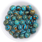10MM Handmade Blue Malachite Beads for Jewelry Making Rainbow Beads for Bracelets Necklaces Round Loose Beads