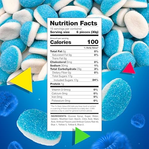 Blue Raspberry Puffs Gummy Candy | 1 Pound Bag | Blue Candy for Baby Shower Favors & Gender Reveal Parties | Fluffy Gummies for Goodie Bags & Cake Decorating | Easter Candy